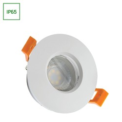Produsenter Spectrum FIALE IV Innfelt spot - GU10, rund hvit, IP65, Hull: Ø7,2 cm, Mål: Ø8,3 cm, uten lyskilde