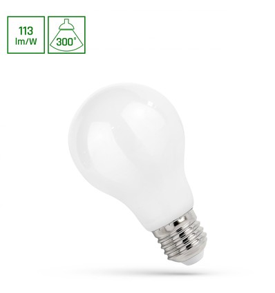 A60 E27 8,5W - Filament, Nøytral Hvit, Matt, Spectrum