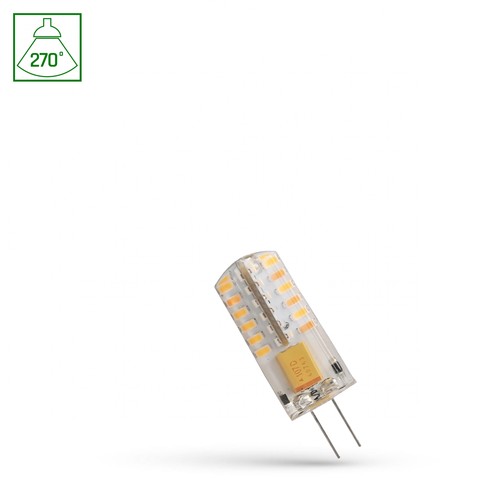 LED 2W G4 - 12V, Kolonne, Silikon, Varm hvit, Spectrum