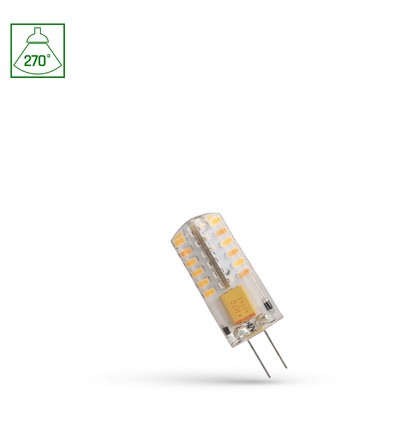 LED 2W G4 - 12V, Kolonne, Silikon, Varm hvit, Spectrum