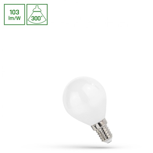 E14 4W LED kronepære - 100lm/W, P45, kuleformet