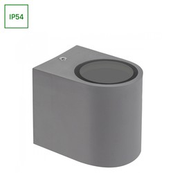 Spectrum LED PARETE GU10 - Enveis vegglampe uten lyskilde, 250V, IP54, 80 x 73 x 95mm, grå