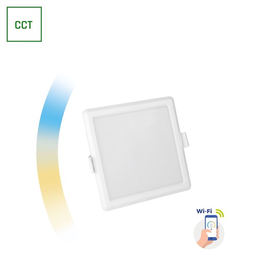 Algine 6W CCT+Dim Wi-Fi Spectrum Smart firkantet, innfelt