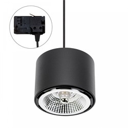 Spectrum LED CHLOE AR111 3-faset Skinne - Montert GU10, uten lyskilde, 250V, IP20, 120x85mm, sort, rundt, fast