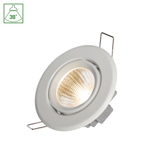 Fiale II LED Spot 6W COB 38° 230V, Nøytral hvit, Hvit ring