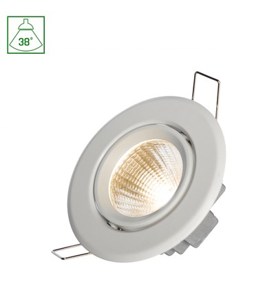 Fiale II LED Spot 6W COB 38° 230V, Nøytral hvit, Hvit ring