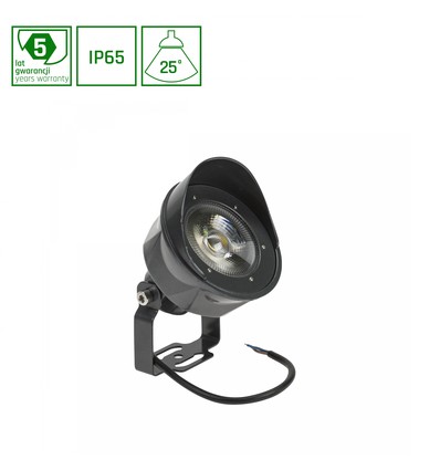 FLORI Spot 24W - 25°, 24V, varm hvit, IP65.