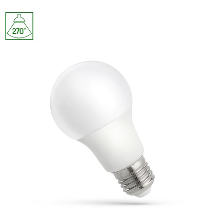 E27 7W LED pære - A60, 600lm, 3000K, varm hvit, erstatter 41W