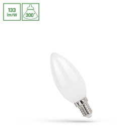 Elprodukter C35 LED kronelyspære 6W E14 - 230V, filament, varm hvit, matt, Spectrum