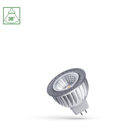 MR16 LED 12V 4W - COB, 38deg, Varm Hvit, med Dekklinse, Spectrum