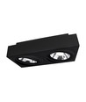 Mirora AR111 X2 dobbelt påbygningsspot - Sort, rektangulær, justerbar, til 2x GU10, 29,3 x 14,5 cm
