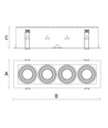 Moderne Dags Mini GU10 - X4, Hvit Ramme