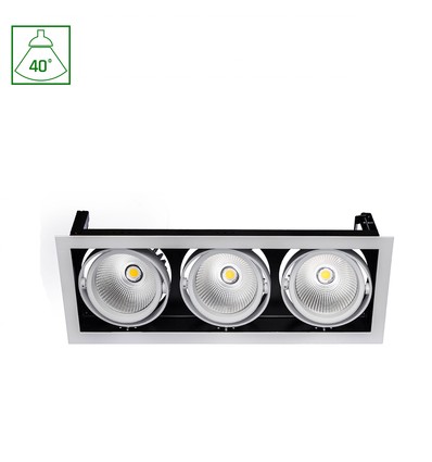 Modern-Day 3x1LED - COB Citizen, 40°, 700mA, 3x27W, IP20, varm hvit, innbyggingslys.