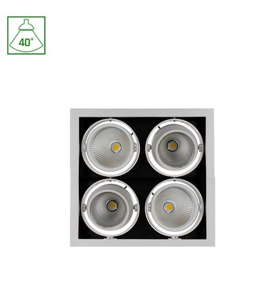 MODERN-DAY Downlight - 4x1LED, COB, Citizen, 40°, 230V, 4x27W, IP20, Varm hvit, Kvadratisk