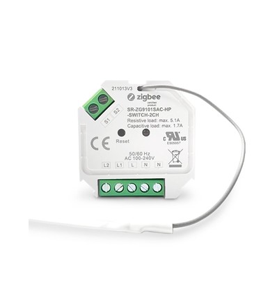 Mini ZigBee Dobbelbryter - 2 x 390W