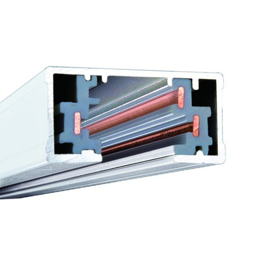 2m 1-faset strømskinne - Hvid