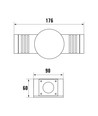 TORRE 230V 3.6W 2x1LED CREE 45° OPP+SIDE IP44 veggmontert