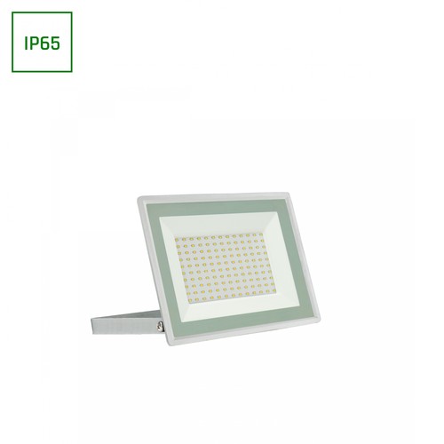 100W LED lyskaster, hvit - 9400lm, IP65, 6000K, utendørs