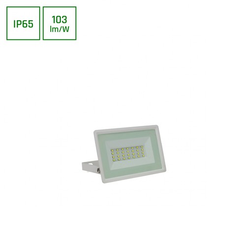 20W LED lyskaster - Hvit, arbeidslampe, IP65 utendørs