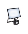 30W LED lyskaster med sensor - 2900lm, IP44, sort, kald hvit