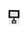 30W LED lyskaster med sensor - 2900lm, IP44, sort, kald hvit