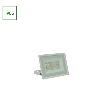 30W LED lyskaster - 2900lm, IP65, hvitt hus, kald hvit