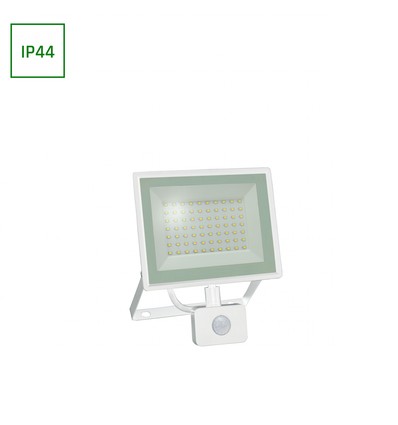 50W Noctis Lux 3 LED lyskaster med sensor - 4000K, IP44, hvit, utendørs