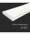 120x30 LED-panel, 40W - 110lm/W, innebygd i hvit ramme