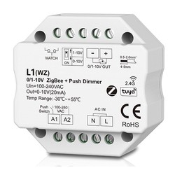 230V LED dimmere LEDlife rWave 1-10V Zigbee innebygd dimmer - Hue kompatibel, RF, push-dim, LED dimmer, for bygning