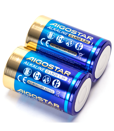 2 stk. Alkalisk Batteri - LR20D, 1,5V