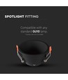 MR16 eller GU10 Downlight, blender ikke - Uten lyskilde, sort, Hull: Ø8,3 cm, Mål: Ø9,3 cm
