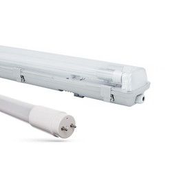 LED lysrør & armatur Limea H LED armatur - Inkl. 1x 24W 150cm T8 LED rør, IP65 vanntett, gjennomgangskobling