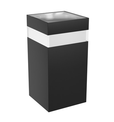 9W Torre ring vegglampe - IP54 utendørs, CCT, firkantet, 3 lysfarger, sort, inkl. lyskilde