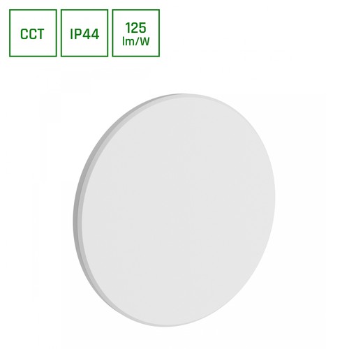 Piatta 12W 230V IP44 180x47mm Hvit Rundt Fasadebelysning