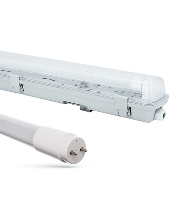 150cm 24W Limea H LED-armatur, gjennomgangskoblet - IP65 vanntett, inkl. 1x T8 LED-rør