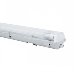 Industri Limea H LED dobbeltarmatur - uten lyskilde, vanntett, 2x60, 250V, IP65, 710x100x85 mm, grå