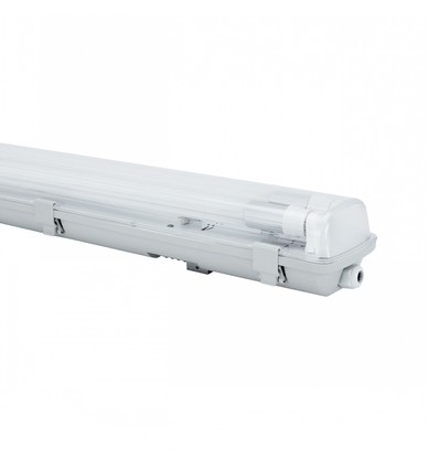 Limea H LED dobbeltarmatur - uten lyskilde, vanntett, 2x60, 250V, IP65, 710x100x85 mm, grå