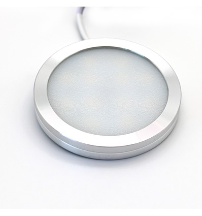 Ø6cm Sono60 møbelspot RA92 - 12V DC, Mål: Ø6 cm, utenpåliggende, skapbelysning, børstet stål