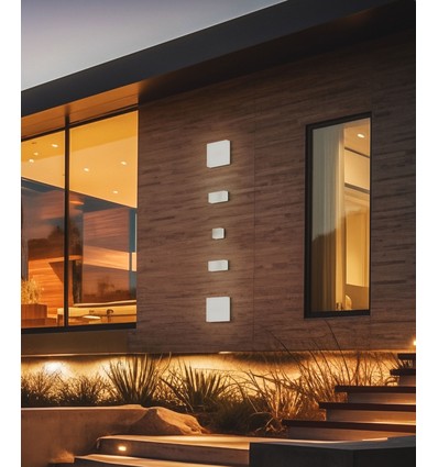 5W CCT vegglampe - IP54 utendørs, 10x10cm