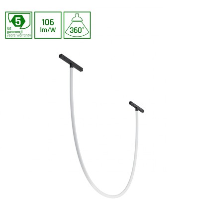 150cm 24W SHIFT Neon L magnetisk lysskinne, 48V - 3000K, RA>90, 106lm/W, Ø22mm