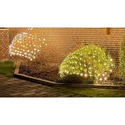 Julelys 2 x 1,5 meter utendørs LED julelysslyngenet - IP44, 230V, 160 LED, varm hvit