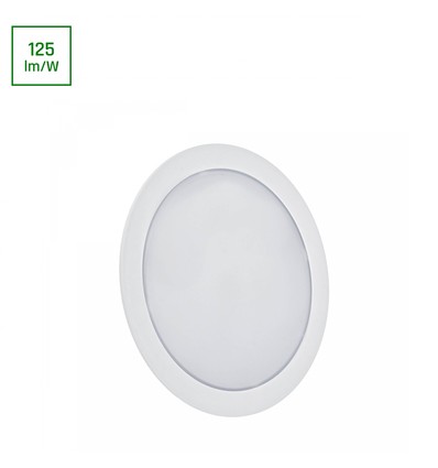 12W Ø17cm 2-i-1 LED innfellingspanel - 125lm/W, 4000K, Hull: Ø14,5 cm, Mål: Ø17 cm, utenpåliggende/innfelt