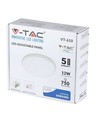 V-Tac 12W LED panel downlight - Samsung LED chip, Hull: Ø7,5 cm, Mål: Ø12 cm, 230V