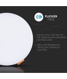 12W Ø12cm LED innfellingspanel - Samsung LED-chip, Hull: Ø7,5 cm, Mål: Ø12 cm