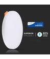 V-Tac 12W LED panel downlight - Samsung LED chip, Hull: Ø7,5 cm, Mål: Ø12 cm, 230V