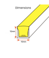 11W/m 10x10 Neon Flex LED-strip - 24V DC, IP67, Pris pr. meter
