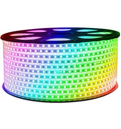 12W/m 7x14 RGBIC LED strip - 5m, IP67, 90 LED pr. meter, 230V