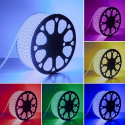 230V RGB 5 meter RGB CLIP-ON vanntett LED strip - 230V, 60 LED, 9W per meter