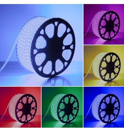 5 meter RGB CLIP-ON vanntett LED strip - 230V, 60 LED, 9W per meter