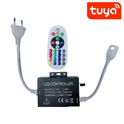 230V RGB WIFI Smart Home CLIP-ON controller - Inkl. endestykke, til 230V, minnefunksjon, 100 m.